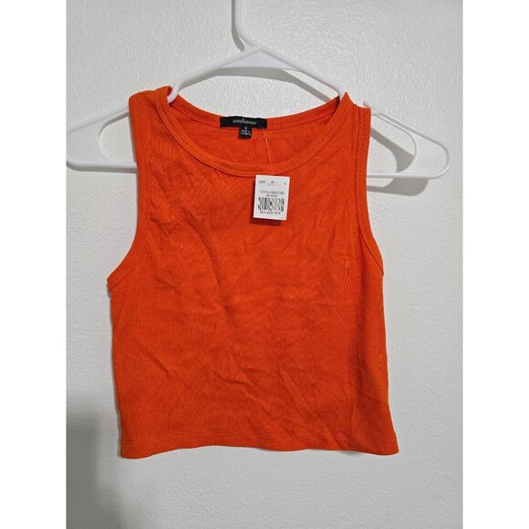 Ambiance Basic‎ Cropped Racerback Tank Top - orange Size Small - Picture 3 of 5